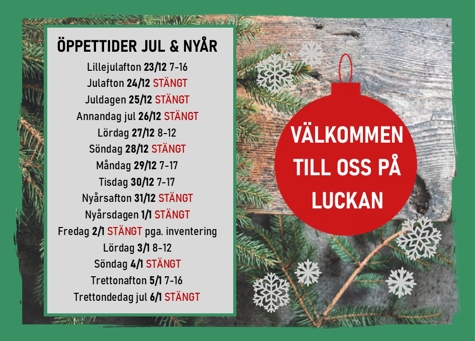 Öppettider i Jul