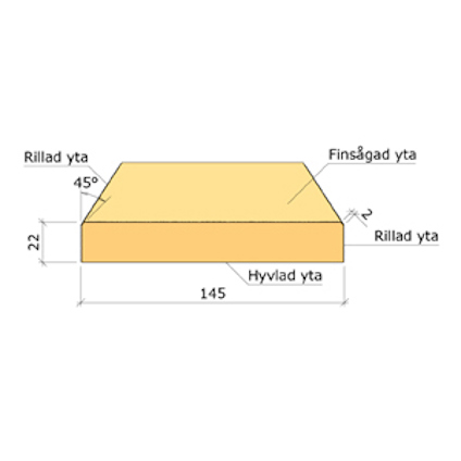 22X145 YTTERPANELBRÄDA GRAN G4-2 4,2M