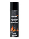 Svart burk med texten "MUSTANG Sytytyskaasu Tändargas Gas Lighter Refill 250 ml" och en illustration av eld vid botten.