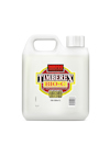 Förpackning med Timberex Bio-C golvrengöring, vit plastdunk med etikett i svart och gul. Rymmer 1 liter.