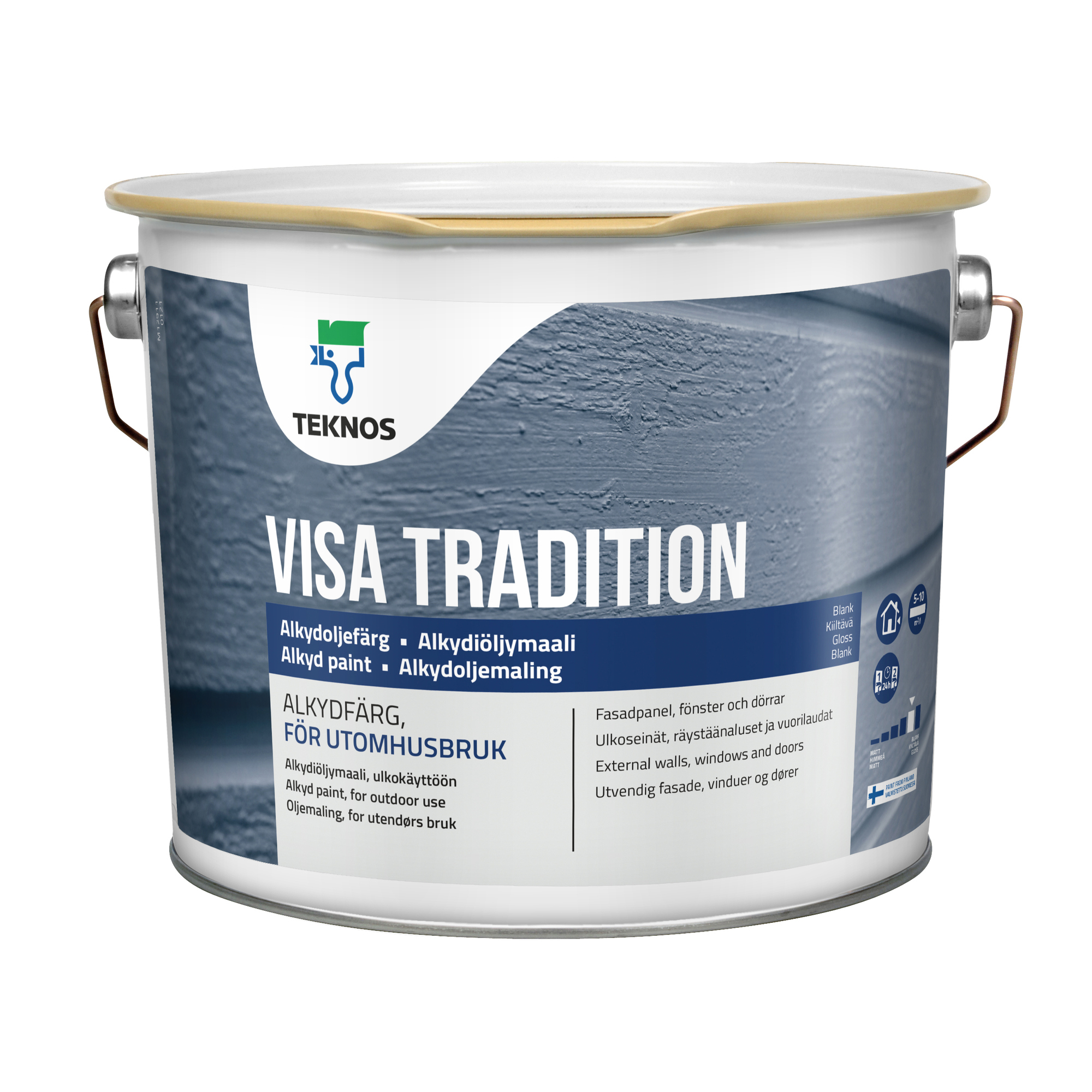 VISA TRADITION SVART UTOMHUSFÄRG 1 L - 