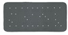 Rektangulär, svart halkskyddsmatta med avrundade hörn och små, jämnt fördelade hål.