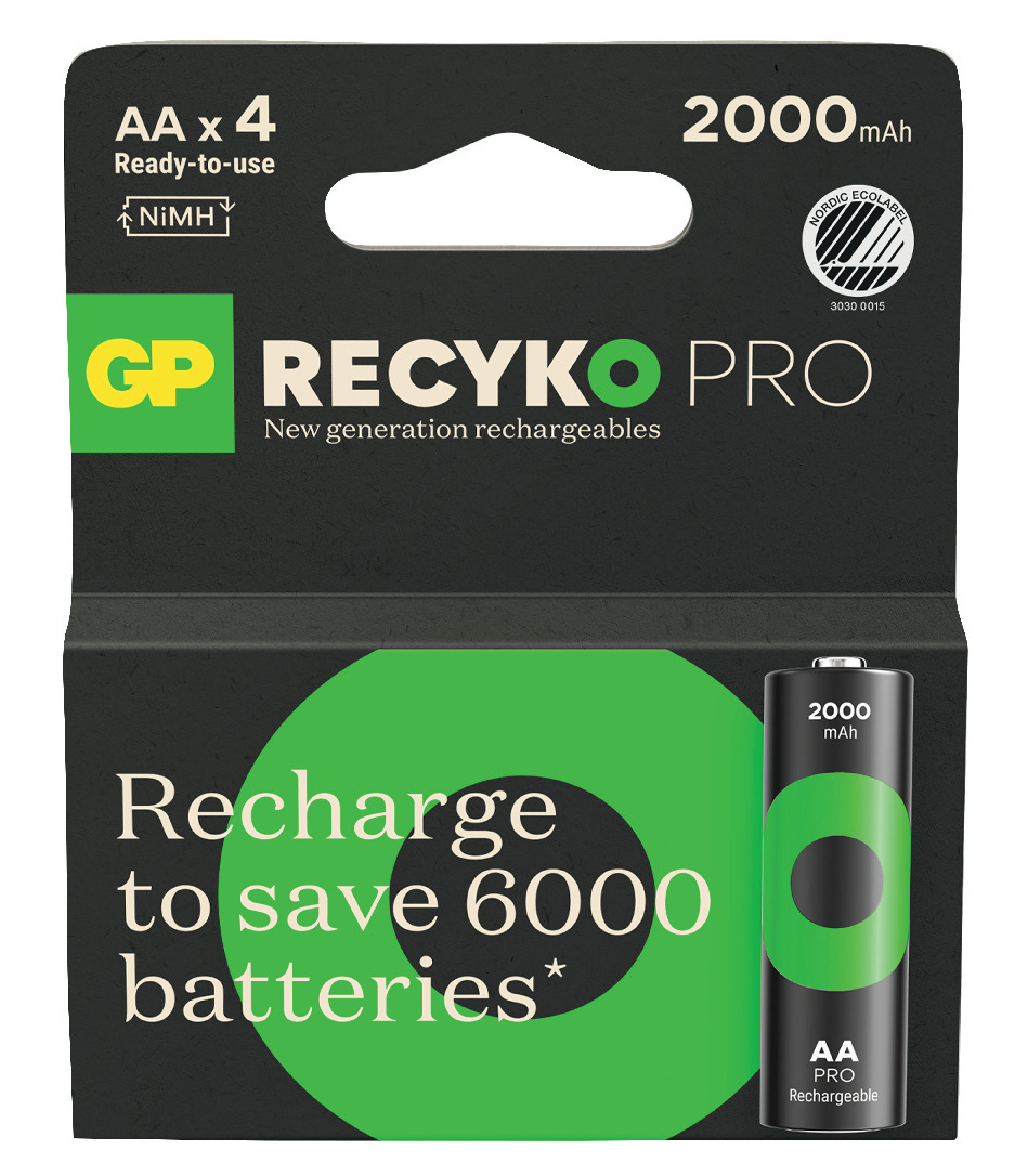 BATTERI RECYKO PRO AA 200 0MAH 4P - Thomee