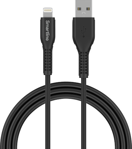 LADDKABEL LIGHTNING 2M SVART STRONG FÖR IPHONE/IPAD