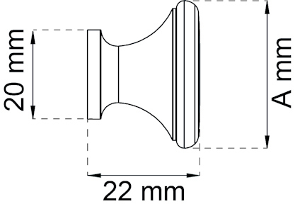 Diagram av en komponent med dimensionerna 20 mm och 22 mm, markerad med ett okänt mått A mm.