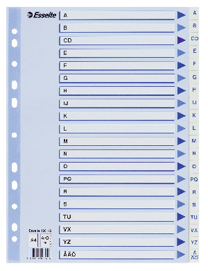 REGISTER A4 A-Ö RUBRIKBLAD VIT - 
