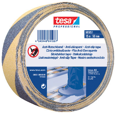 HALKSKYDDSTEJP GUL/SVART 50MM 15M - Tesa