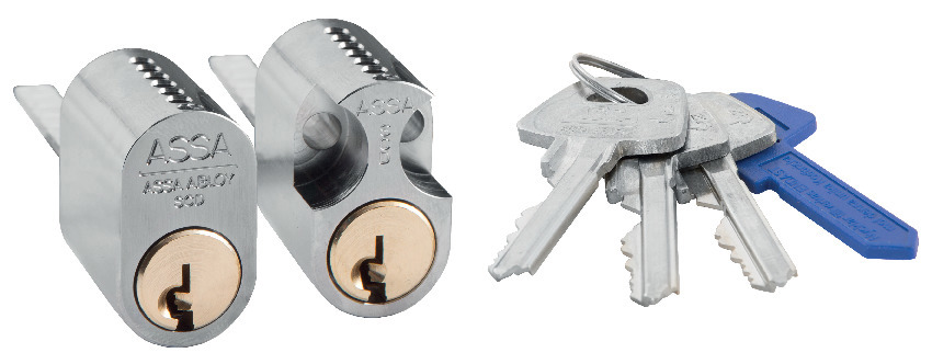 CYLINDER 1208 OVAL DUBBEL MED LÅNG MEDBRINGARE - ASSA