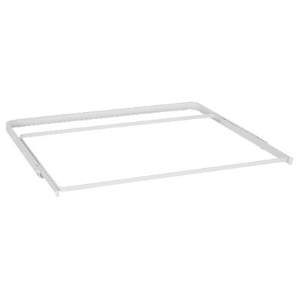 Vit utdragsram med fyrkantig design, sett mot en vit bakgrund.