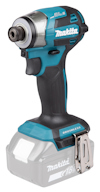 Slagskruvdragare från Makita i blått och svart med silverfärgade detaljer och bältesclips.