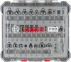Borrbitsats från BOSCH PRO med 30 delar i ett transparent plastfodral.