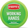 O'Keeffe's Working Hands handkräm i en grön burk med text: "HARDWORKING SKINCARE".